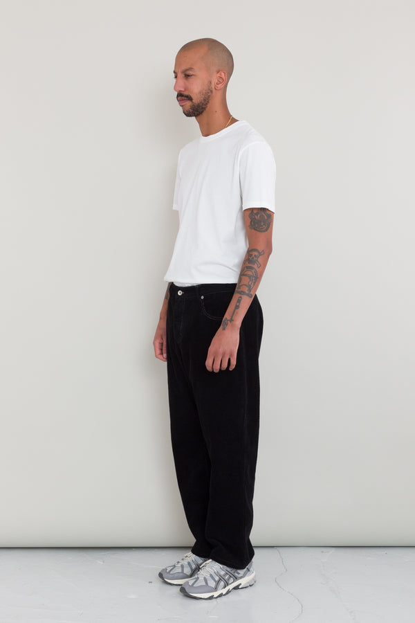 Folk Barrel Leg Trouser - Black Heavy Cord