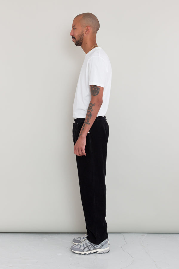 Folk Barrel Leg Trouser - Black Heavy Cord