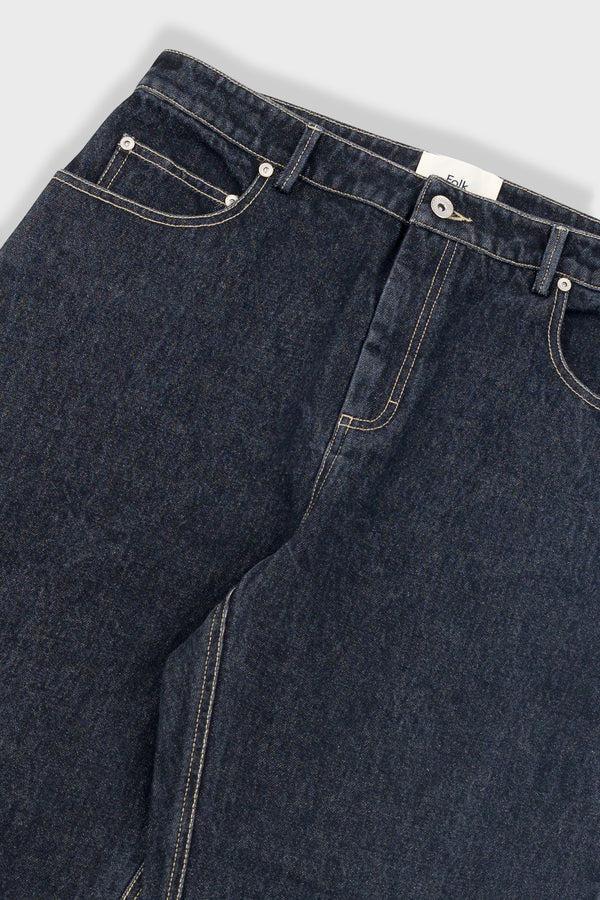 Folk Barrel Leg Trouser - Black Washed Denim