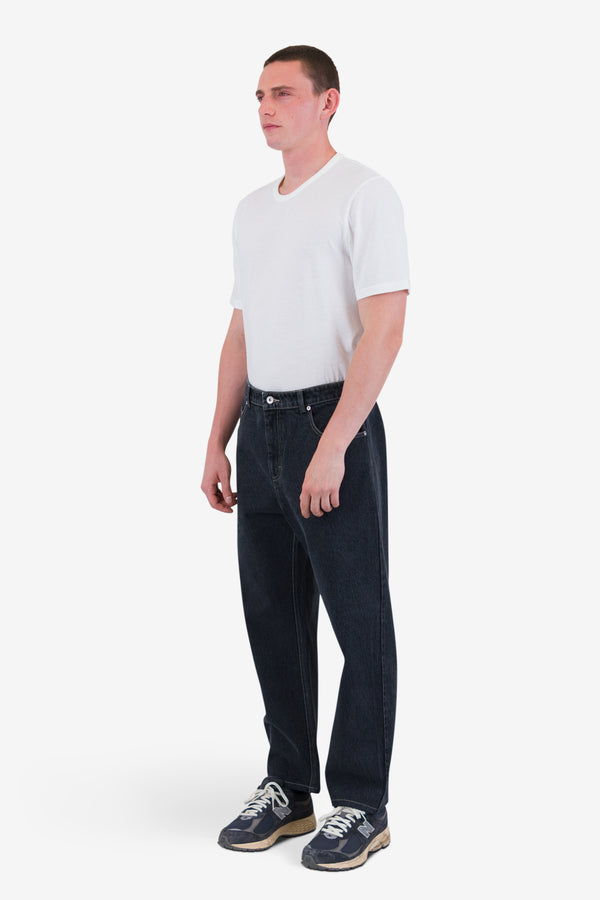 Folk Barrel Leg Trouser - Black Washed Denim