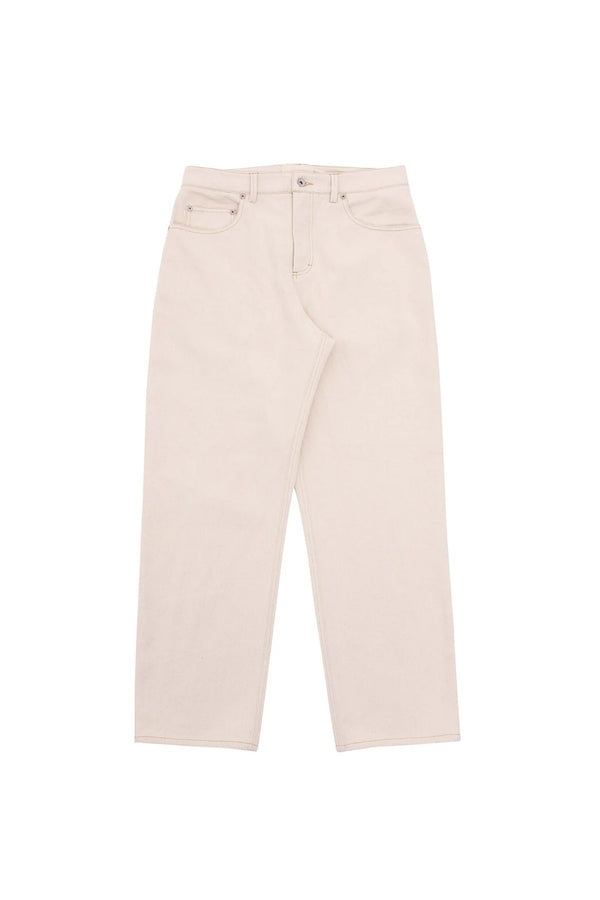folk Barrel Leg Trouser - Ecru Twill