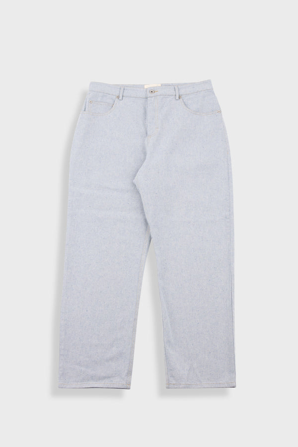 folk Barrel Leg Trouser - Ice Blue Twill Denim