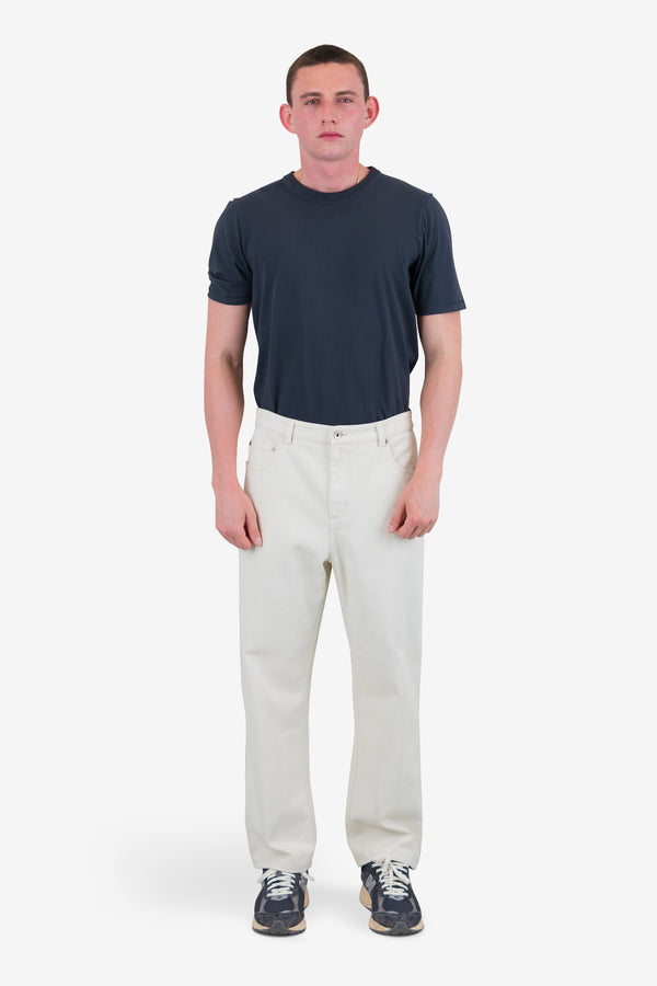 Folk Barrel Leg Trouser - Natural