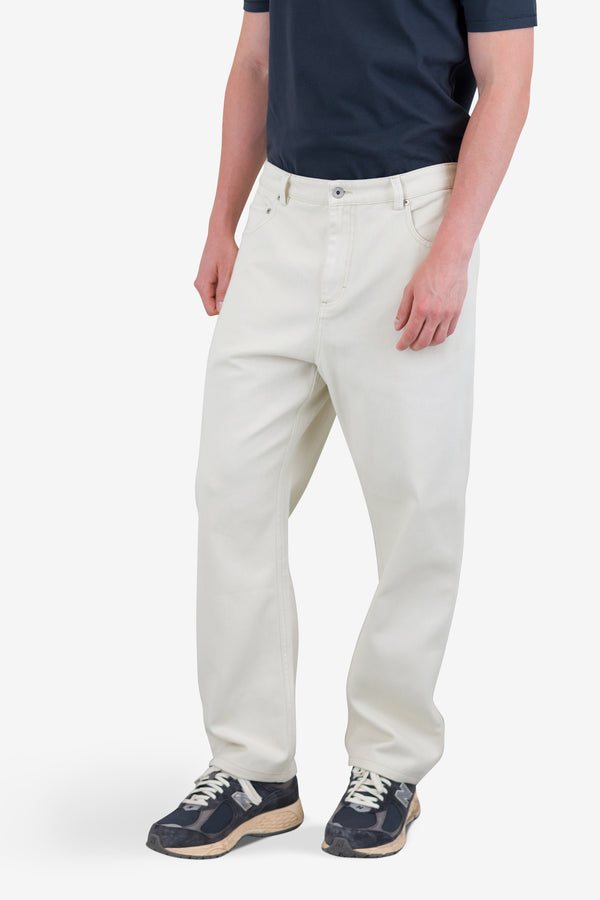 Folk Barrel Leg Trouser - Natural