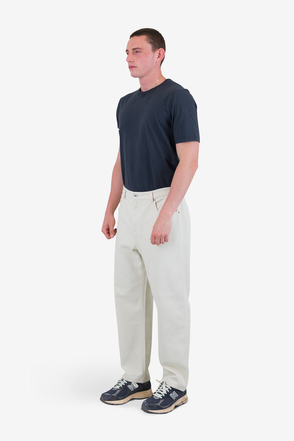 Folk Barrel Leg Trouser - Natural