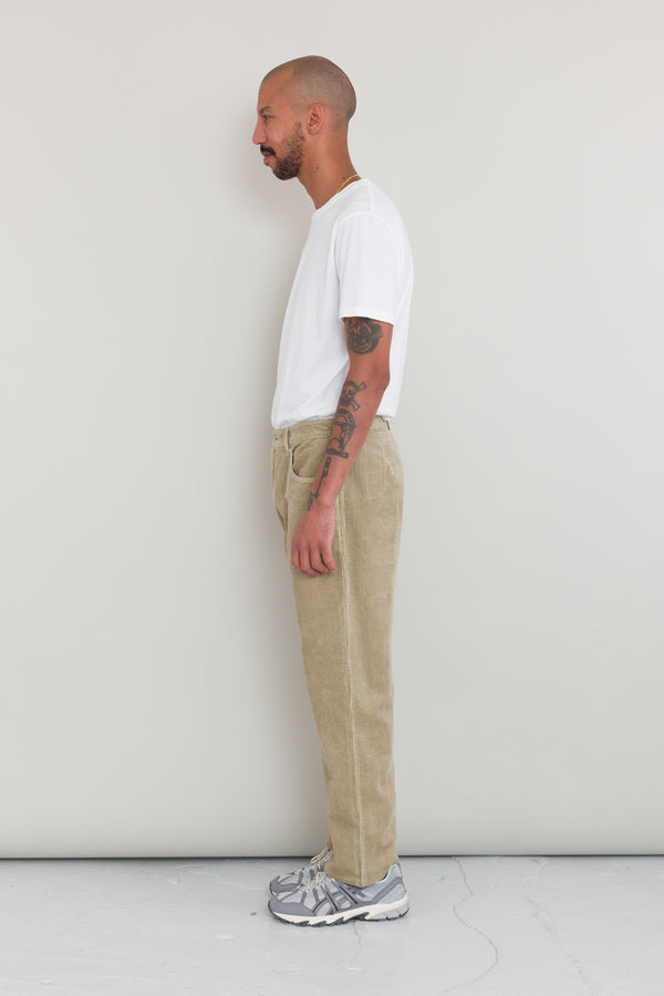 Folk Barrel Leg Trouser - Stone Heavy Cord