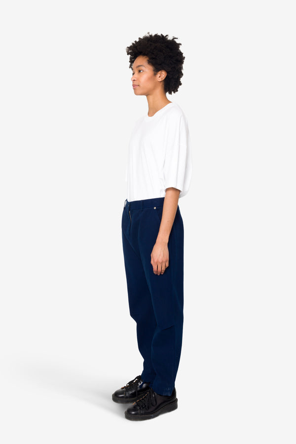 Folk Barrel Trousers - Indigo Twill