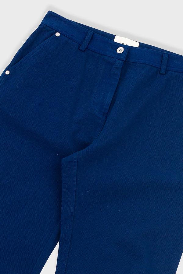 Folk Barrel Trousers - Indigo Twill