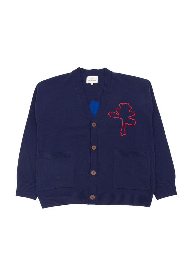 folk Boxy Cardigan - Tree Intarsia TH