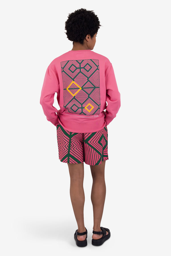 Folk Boxy Sweat - Coral