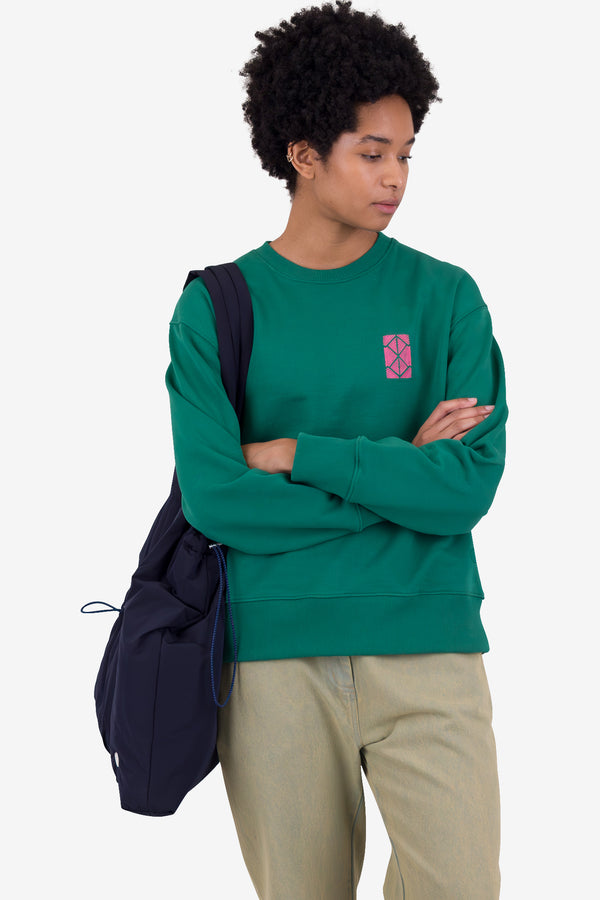 Folk Boxy Sweat - Vintage Green