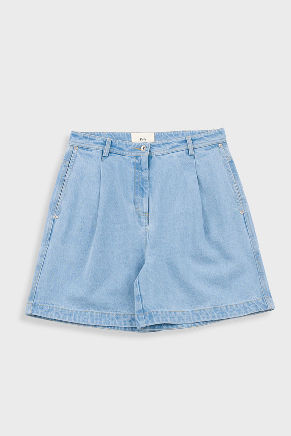 folk Boyfriend Shorts - Heavy Bleached Denim