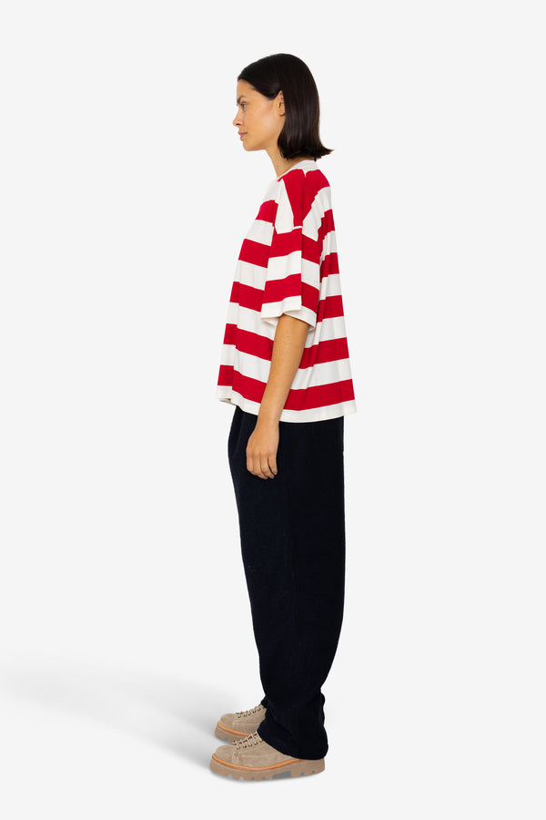 Folk Boyfriend T-Shirt - Carnation Stripe