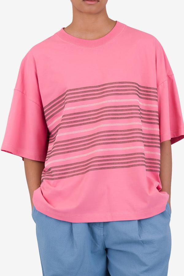 Folk Boyfriend T-Shirt - Multistitch Stripe