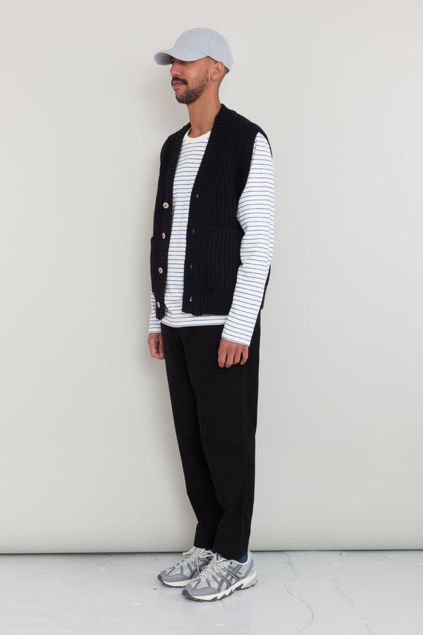 Folk Chunky Pocket Vest - Black