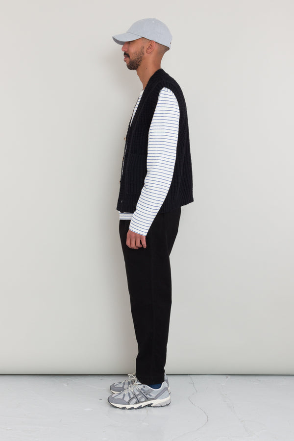 Folk Chunky Pocket Vest - Black