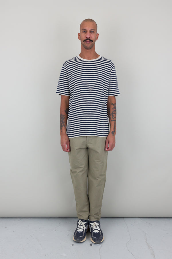 Folk Classic Stripe T-Shirt - Ecru Navy