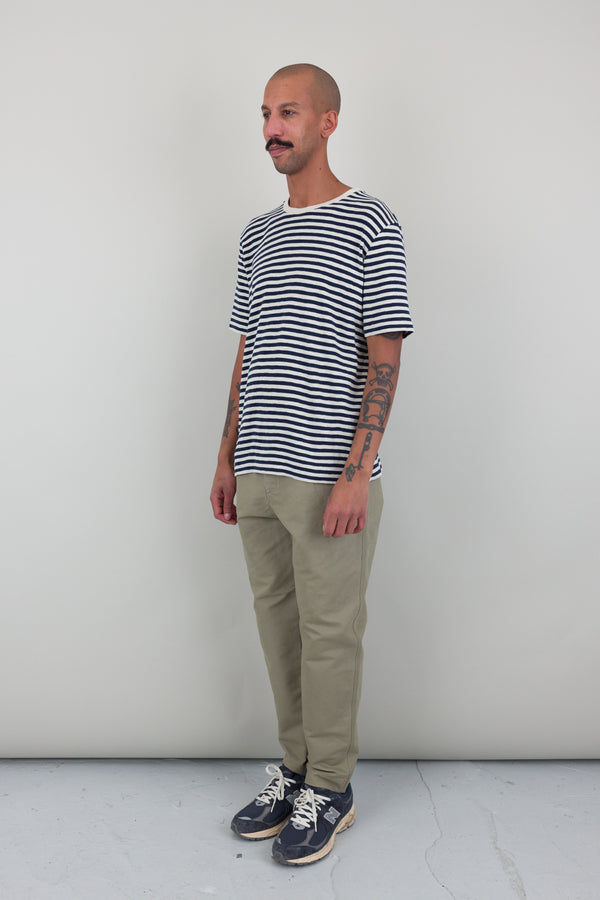 Folk Classic Stripe T-Shirt - Ecru Navy