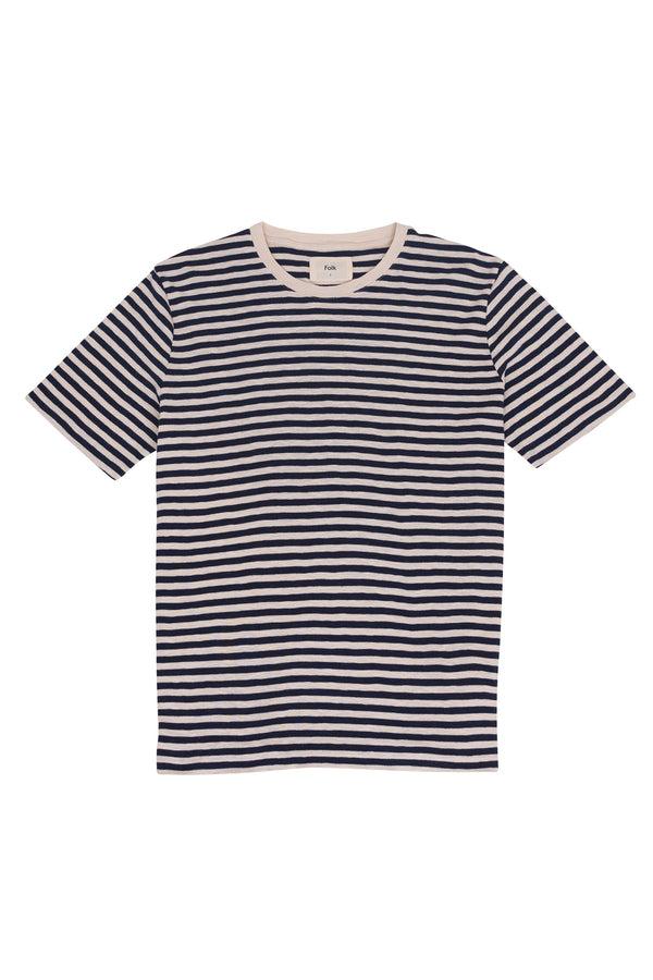 folk Classic Stripe T-Shirt - Ecru Navy