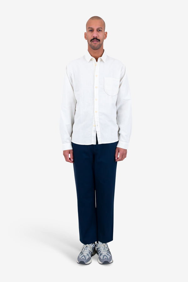 Folk Contrast Pocket Shirt - Ecru