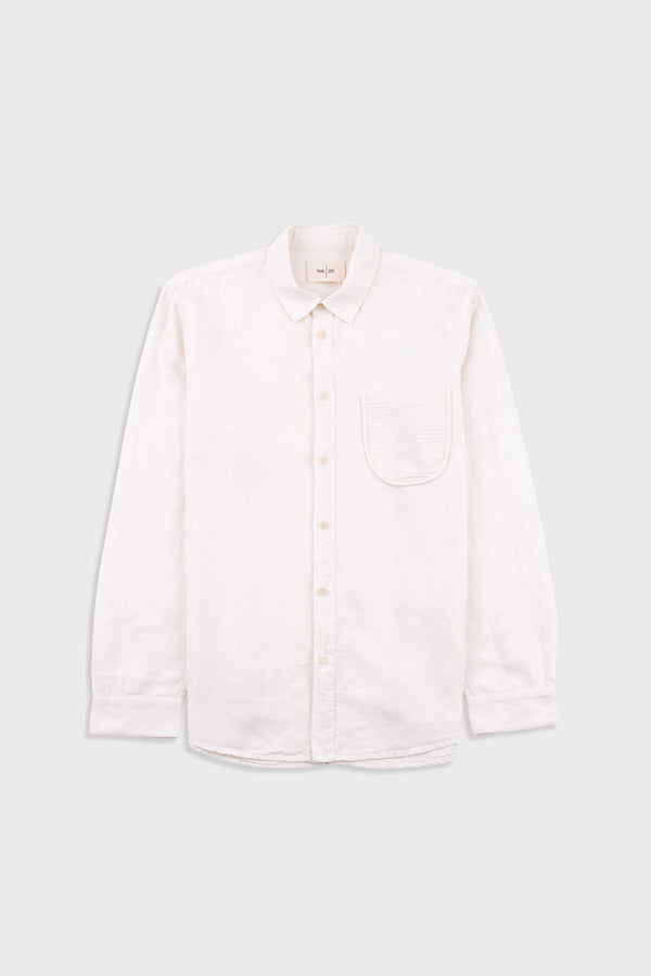 folk Contrast Pocket Shirt - Ecru