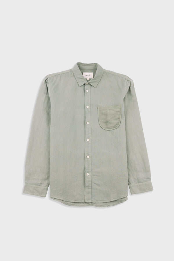 folk Contrast Pocket Shirt - Sage