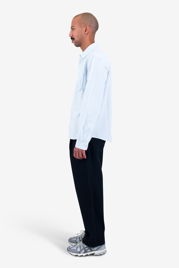 Folk Contrast Pocket Shirt - Soft Blue
