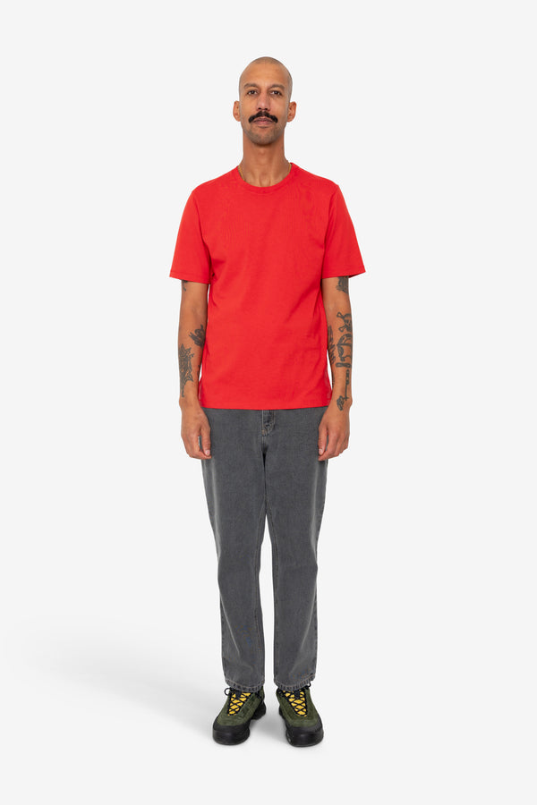 Folk Contrast Sleeve T-Shirt - Crimson