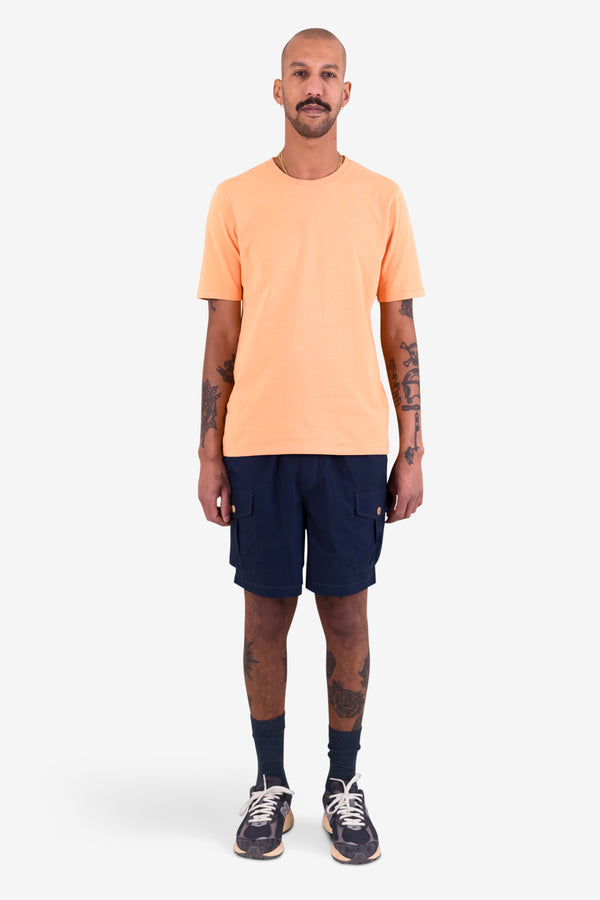 Folk Contrast Sleeve T-Shirt - Faded Orange
