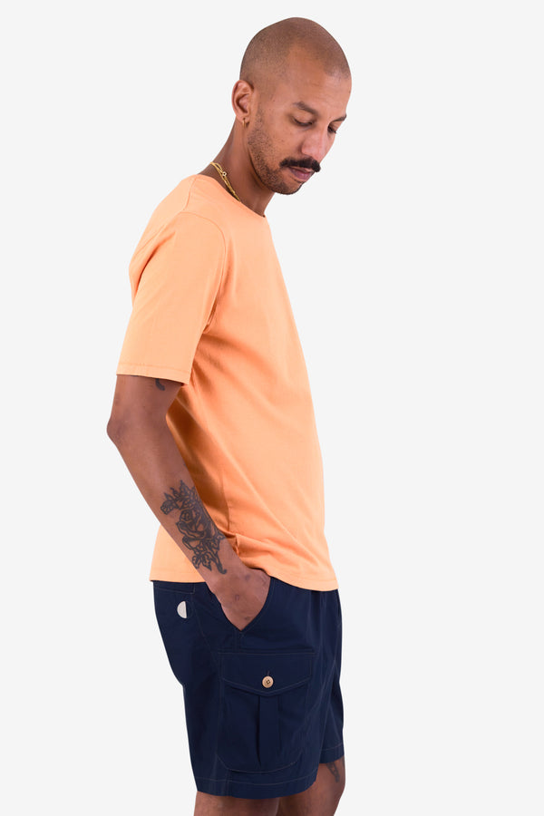 Folk Contrast Sleeve T-Shirt - Faded Orange