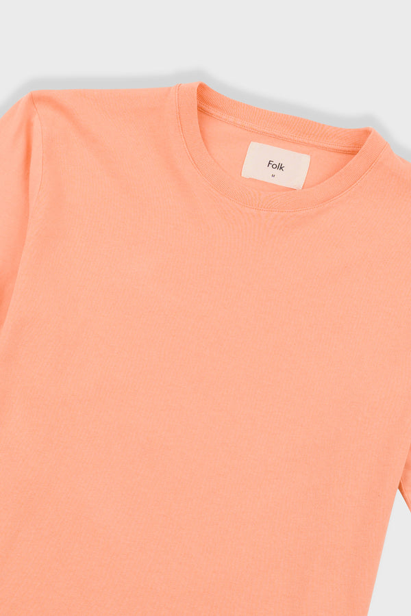 Folk Contrast Sleeve T-Shirt - Faded Orange