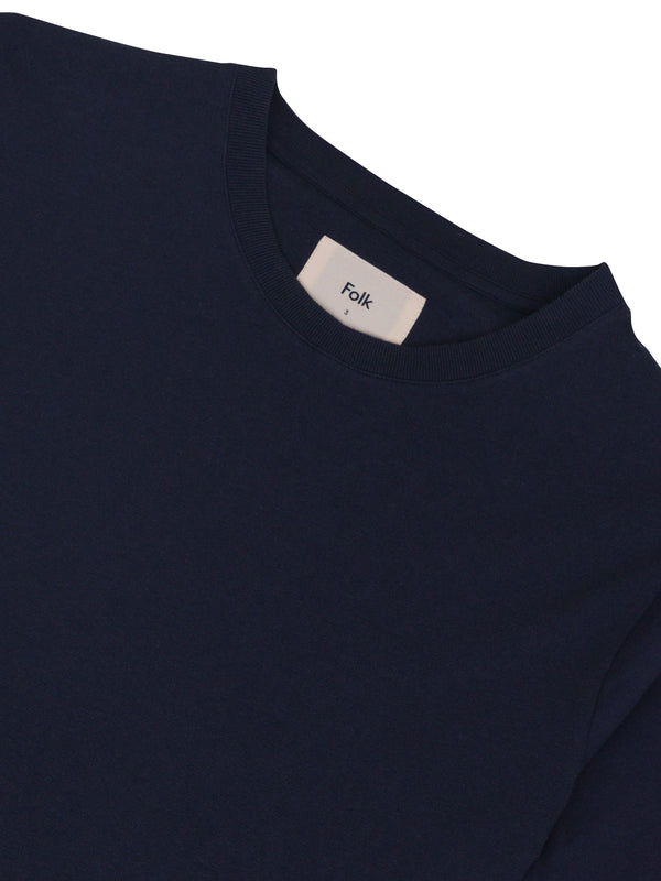 Folk Contrast Sleeve T-Shirt - Navy