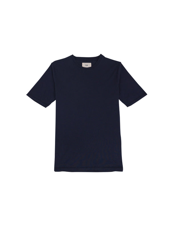 folk Contrast Sleeve T-Shirt - Navy