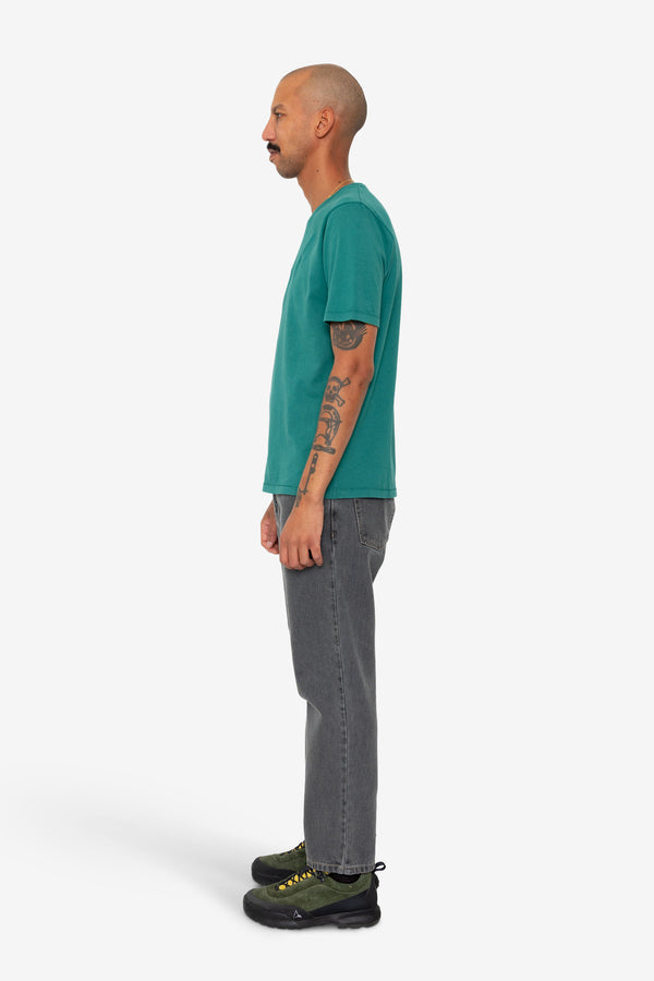 Folk Contrast Sleeve T-Shirt - Phthalo Green