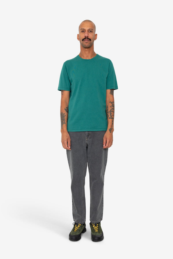 Folk Contrast Sleeve T-Shirt - Phthalo Green
