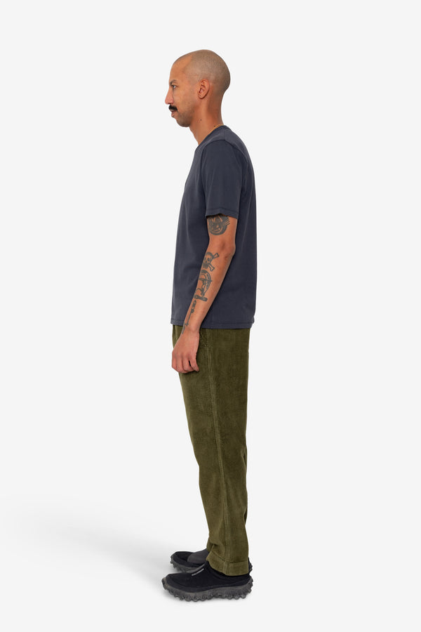 Folk Contrast Sleeve T-Shirt - Soft Black