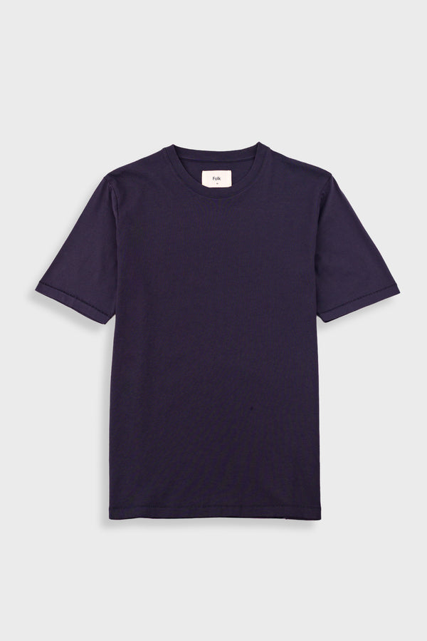 folk Contrast Sleeve T-Shirt - Soft Black