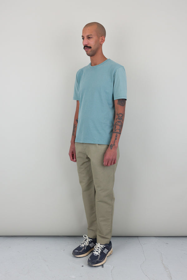 Folk Contrast Sleeve T-Shirt - Spruce Green