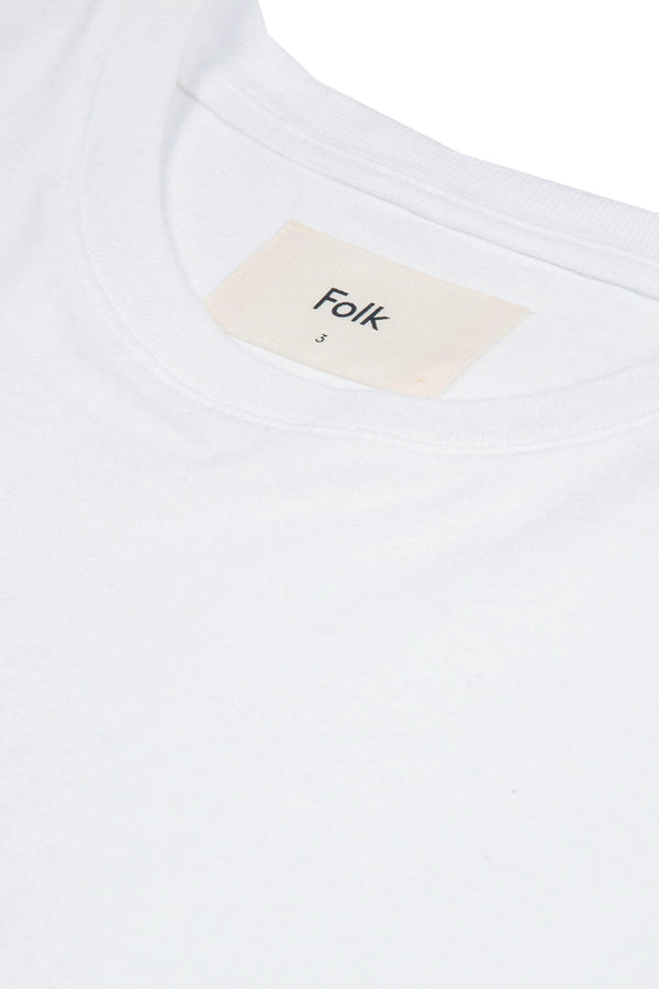 Folk Contrast Sleeve T-Shirt - White