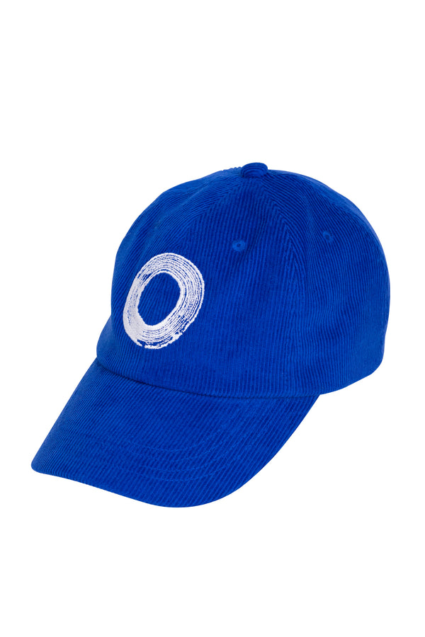 folk Corduroy Cap - Blue Circle Embroidery