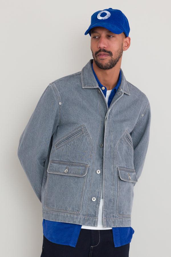 Folk Corduroy Cap - Blue Circle Embroidery