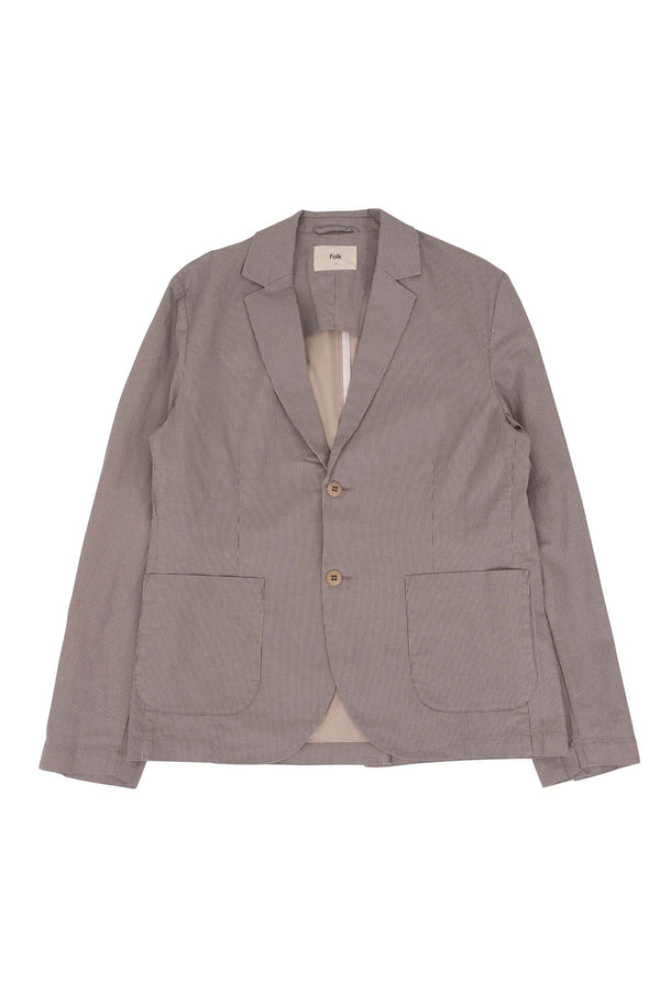 folk Cotton Linen Blazer - Stone Stripe