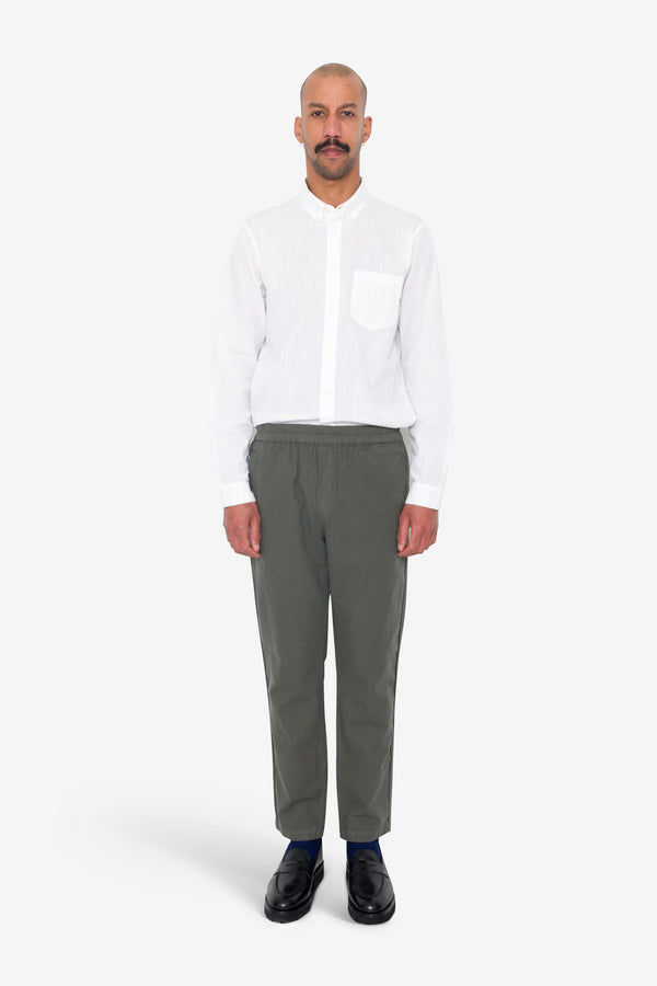 Folk Cotton Linen Trouser - Dark Sage