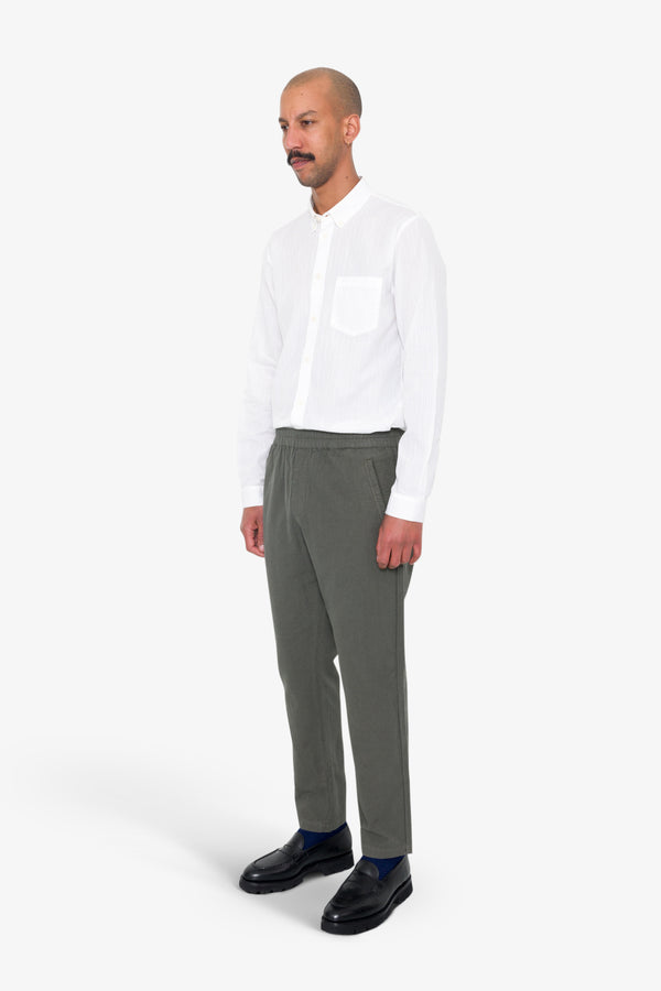 Folk Cotton Linen Trouser - Dark Sage