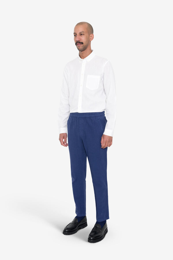 Folk Cotton Linen Trouser - Deep Blue