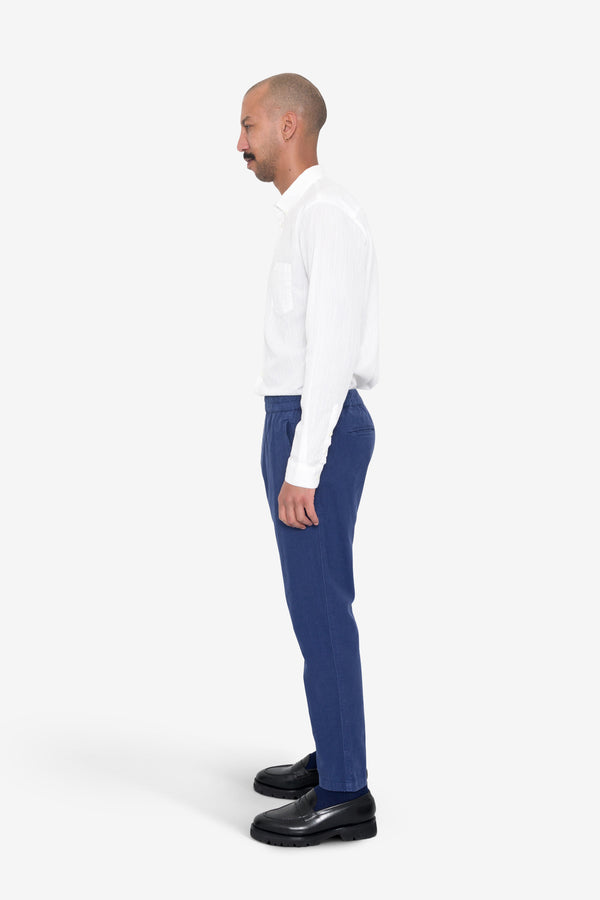 Folk Cotton Linen Trouser - Deep Blue