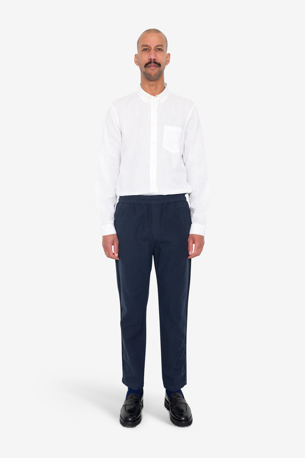 Folk Cotton Linen Trouser - Navy