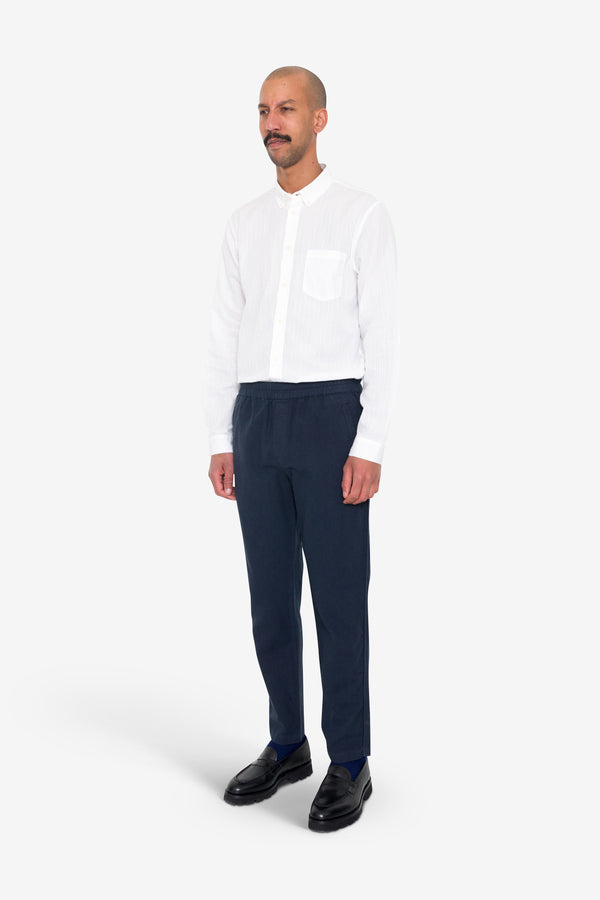 Folk Cotton Linen Trouser - Navy