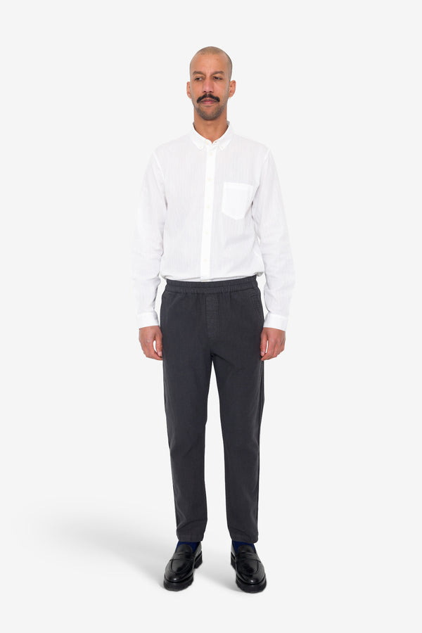 Folk Cotton Linen Trouser - Soft Black