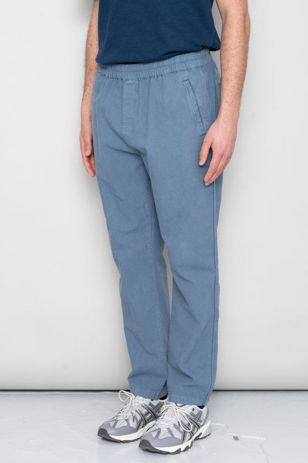 Folk Cotton Linen Trouser - Woad